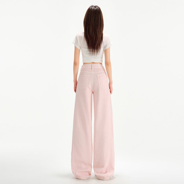 Cherry Blossom Wide Leg Draping Mop Jeans