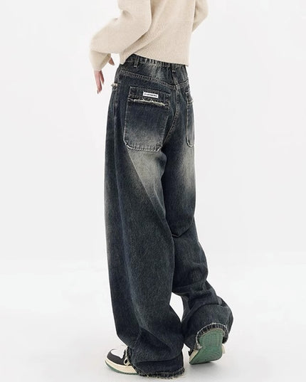 Plus Size High Waist Loose And Slimming Straight Wide Leg Jeans For Women
