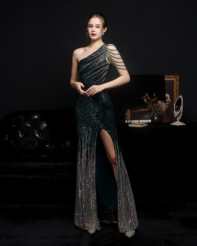 Party Evening Dress Sexy Long Section Was Thin Toast Bride