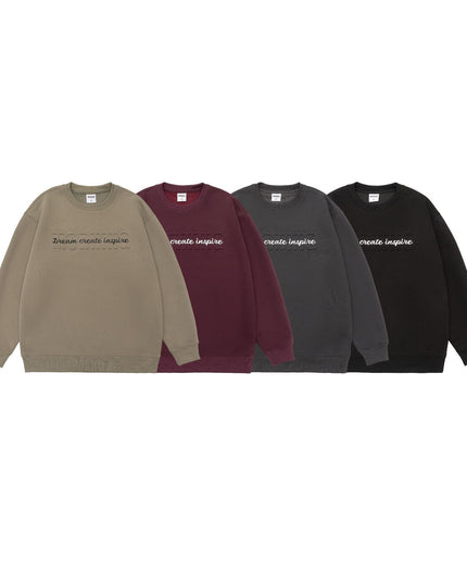 Three-dimensional Steel Printed Round Neck Loose All-match Casual Pullover Sweater