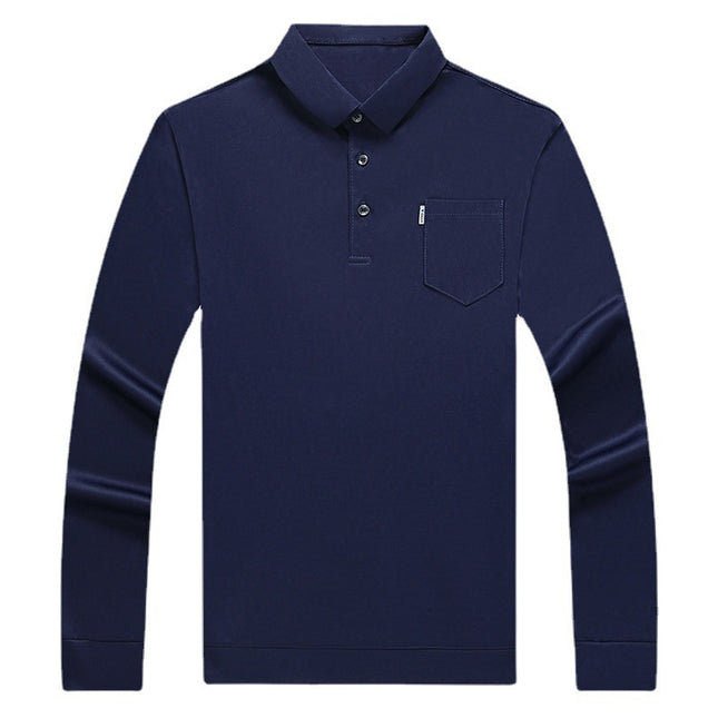 Lapel Real Pocket Long Sleeve Bottoming Shirt Men