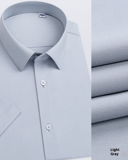 Men's Long-sleeved Mulberry Silk Non-ironing Business Clothing Micro-elastic Casual Shirt