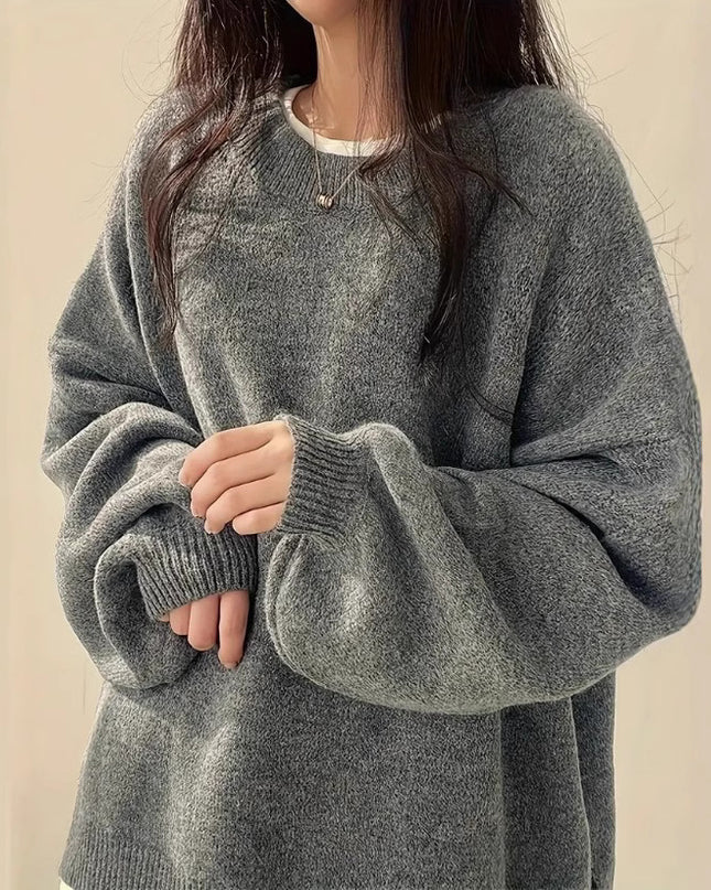 Idle Style Retro Crew Neck Pullover Sweater
