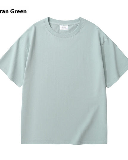 Heavy Men And Women Solid Color Young Couple T-shirt