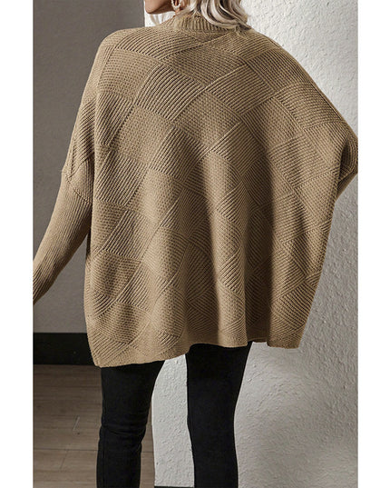 European And American Loose Oversize Knitted Textured Sweater For Women