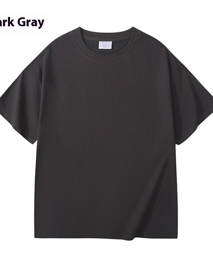 Heavy Men And Women Solid Color Young Couple T-shirt