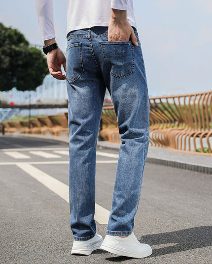 Soft And Comfortable Straight Stretch Jeans