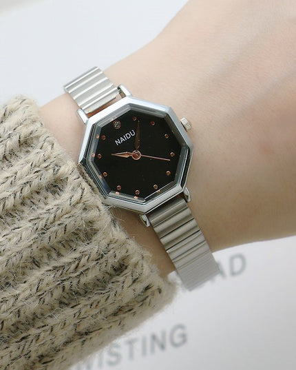 Shaped Woven Mesh Belt Women's Watch