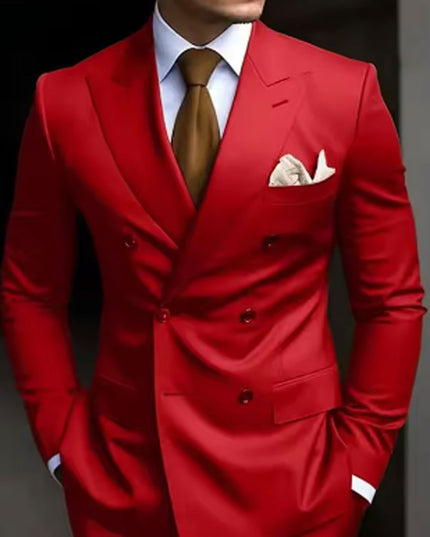 Men's Two-piece Suit Korean Style Slim Fit Business Best Man Casual Suit