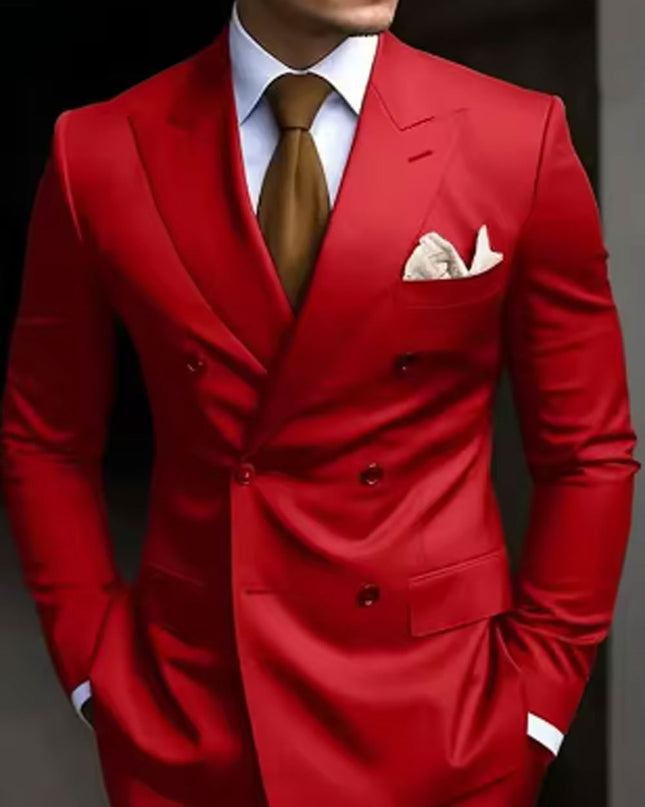 Men's Two-piece Suit Korean Style Slim Fit Business Best Man Casual Suit