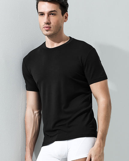 Modal Short Sleeved T-shirt Men's Round Neck Housewear