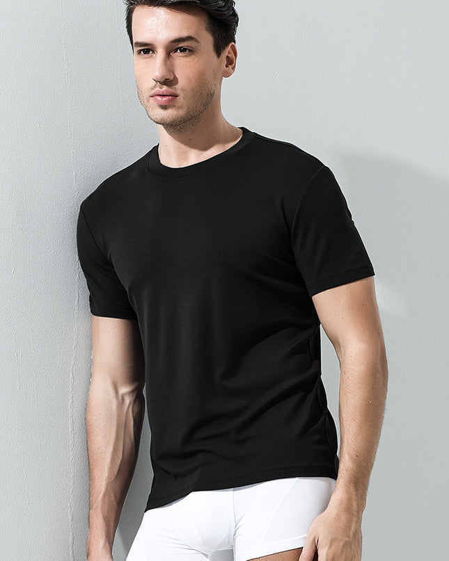 Modal Short Sleeved T-shirt Men's Round Neck Housewear