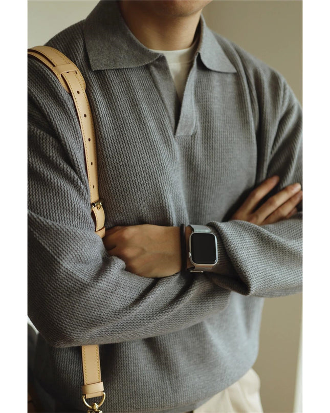 Lapel Warm Men's Long Sleeve Base