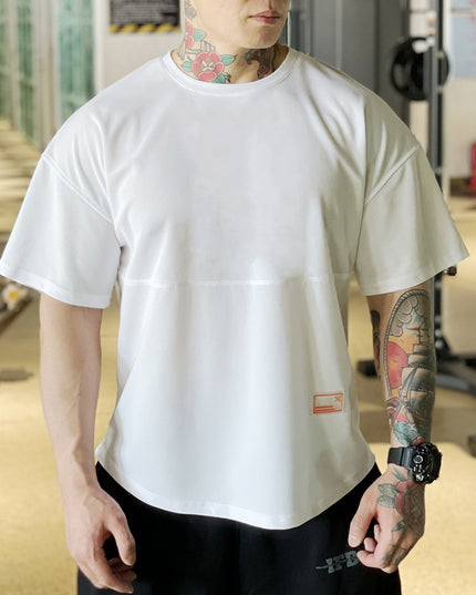 Muscle Fitness Shirt Men's Sports Short Sleeve Loose Breathable T-shirt