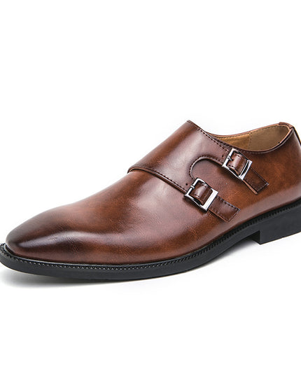 Business Formal Wear Leather Shoes Men's Casual Three Joint Pumps Mengke Buckle Office Wedding Shoes
