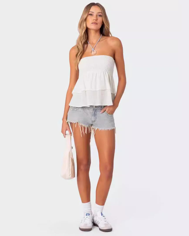 Summer Bandeau Sexy Off-the-shoulder Women's Top