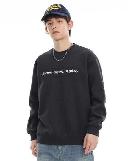 Three-dimensional Steel Printed Round Neck Loose All-match Casual Pullover Sweater