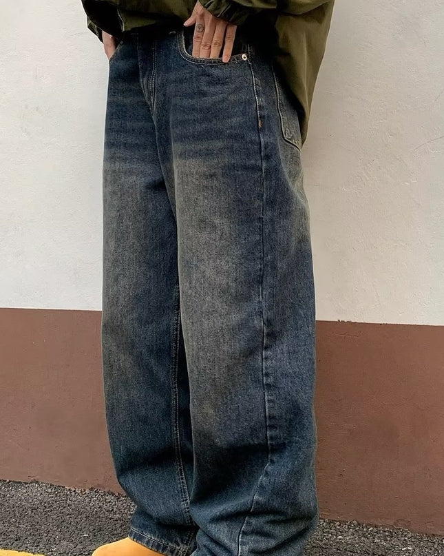 American Street Distressed Retro Washed Jeans Male And Female Trendy Brand