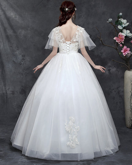 Large Size Wedding Dress Fat Bride Married Master Wedding Dress Was Thin And Simple Studio Covering Arms