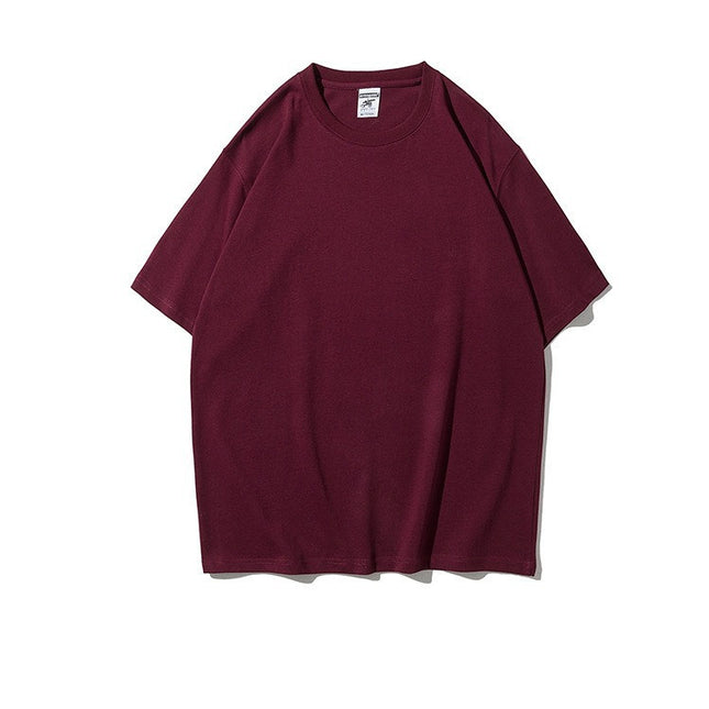 Work Clothes Embroidery Loose Round Neck Cotton Men's Short-sleeved T-shirt