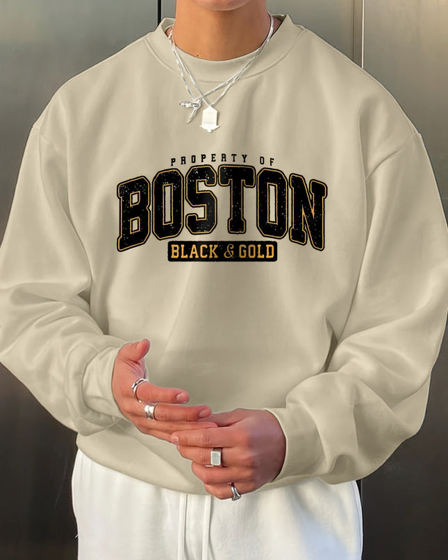 Fashion Men's Casual Long Sleeve Crew Neck Pullover Sweatshirt