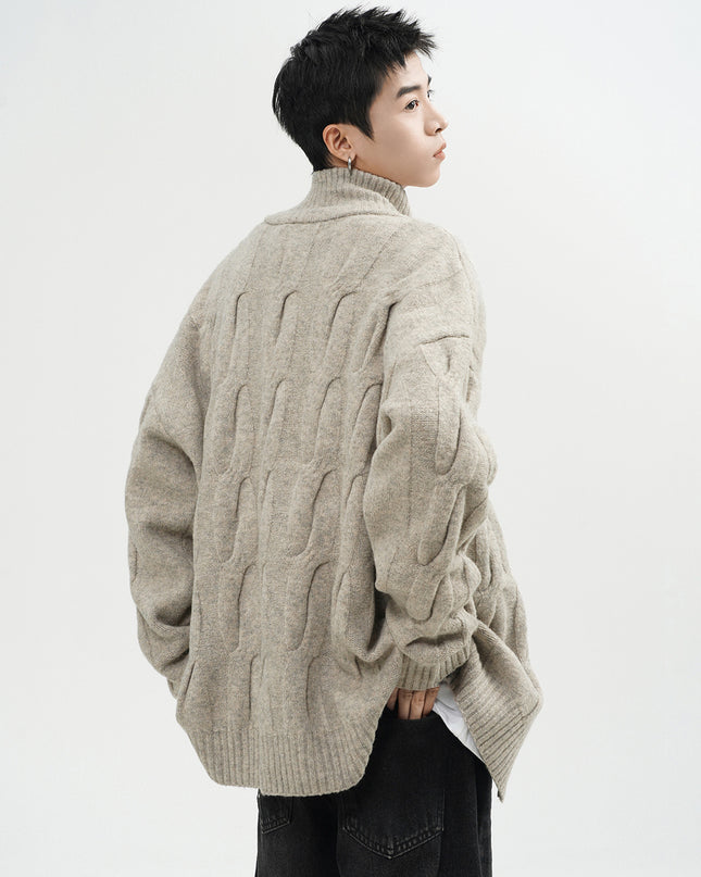 Retro Twist Cardigan Sweater For Men