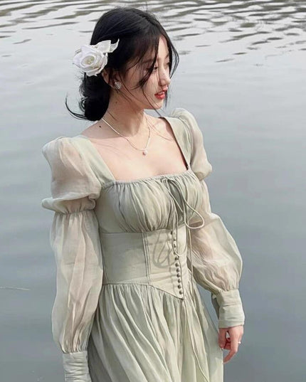 Seaside Beach Vacation Style Adult Lady Like Woman Temperament Dress