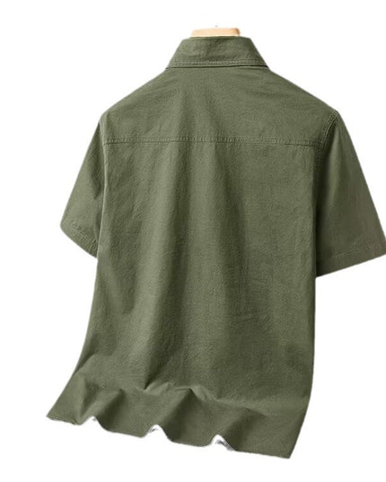 Solid Color Short Sleeve Men's Workwear Shirt