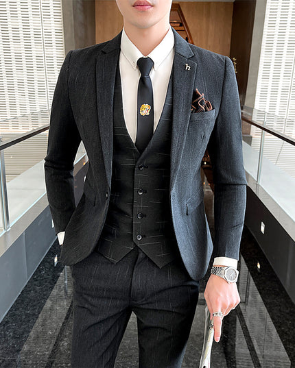 Slim Fit British Style Casual Small Suit Male Business Formal Wear