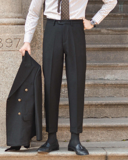 Draping Folding Angle Men's Simplicity Draping Business Slim Fit Suit Pants