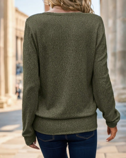 Clasi Solid Square Neck Sweatshirt,Long Sleeve Tops Graduation