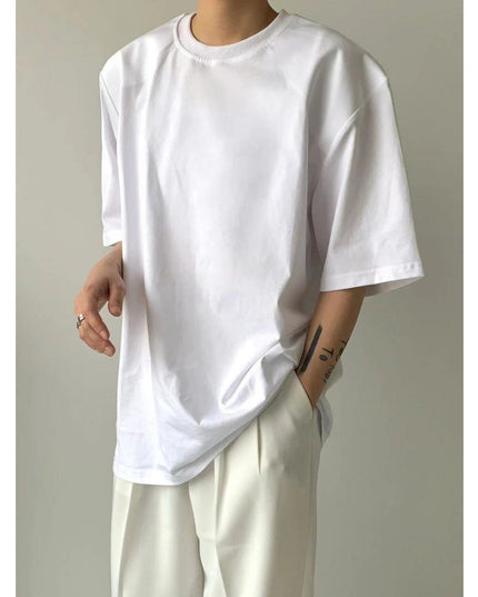 Loose Round Neck White Inner Half Sleeve Bottoming Shirt Top