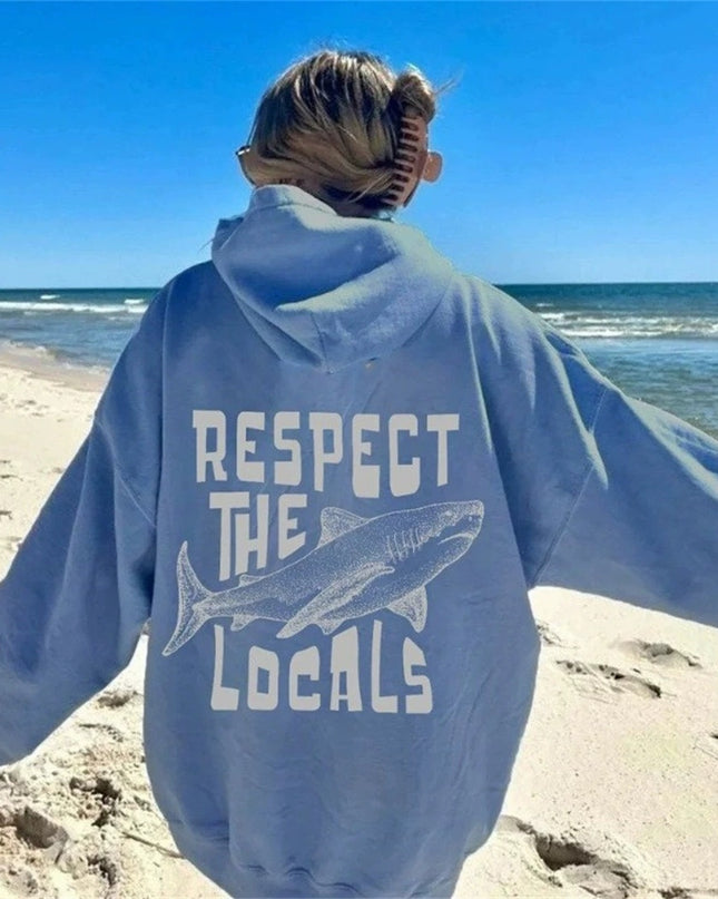 Letter Printing Versatile Casual Long Sleeve Pullover Loose Hooded