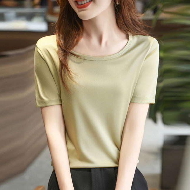 Vest Beautiful French Base Shirt Loose Satin Top