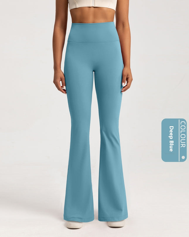 Fleece-lined Bell-bottom High Waist Nude Feel Wide Leg Pants