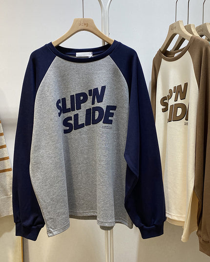 Slimming Long Sleeve All-match Raglan Top