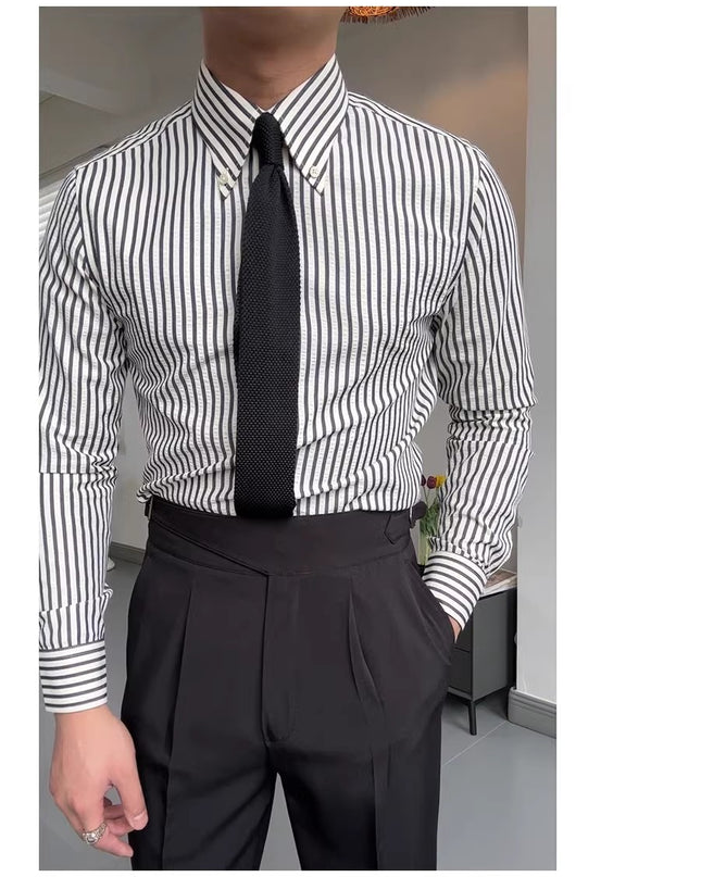Spring Seersucker Series Shirt Men