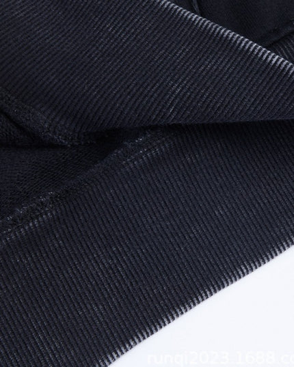 American Retro Washed Black Cotton Sweater