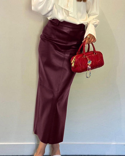 Temperament High Waist Split Skirt