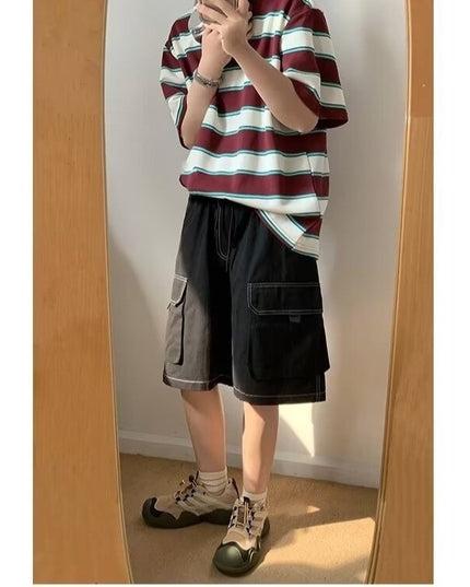 Men's Summer Japanese Vintage Stripe T-shirt