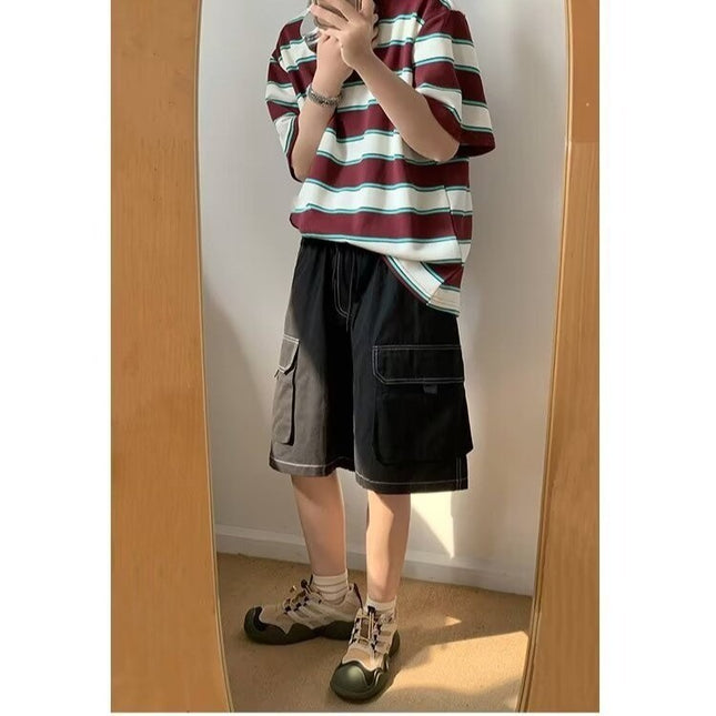 Men's Summer Japanese Vintage Stripe T-shirt