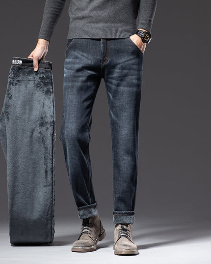 Men's Straight Loose Elastic Warm Men's Youth Long Pants