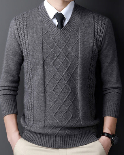 Chicken Collar Pullover Knitting Bottoming Shirt Men's Casual Sweater