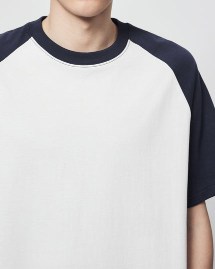 270g Cotton Contrast Color Short-sleeved Raglan Loose T-shirt