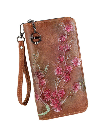 Embossed Hand-painted Chinese Style Zipper Handbag