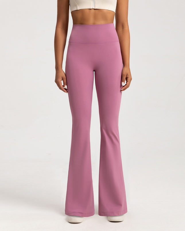 Fleece-lined Bell-bottom High Waist Nude Feel Wide Leg Pants