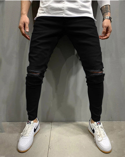 Fashion Light Blue Ripped Slim Fit Jeans