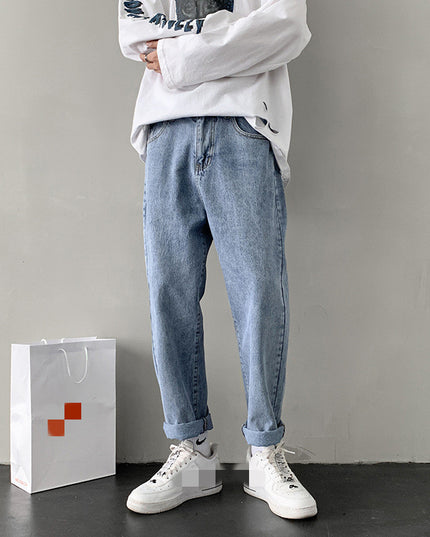 Denim Male Loose Feet Ins Tide Brand Trend Couple Casual Pants