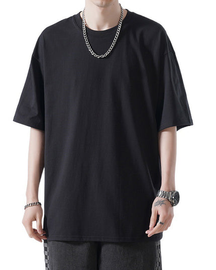 Autumn Men's Short-sleeved T-shirt Cotton Round Neck