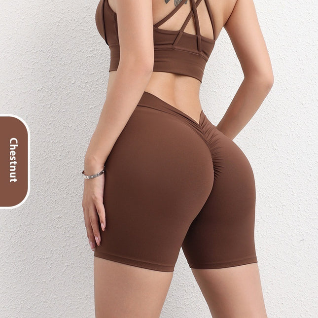 Women's Hip Lifting Three Points Peach Nude Feel Exercise Workout Pants